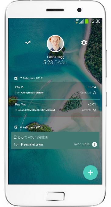 Freewallet Dash app